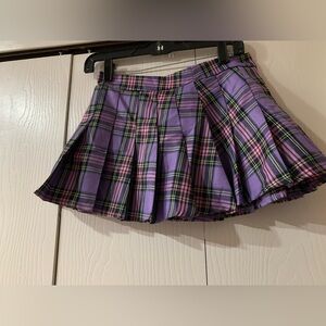 Chic Purple Plaid Mini Skirt